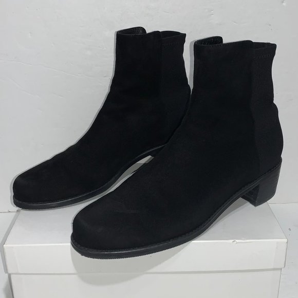 Stuart Weitzman Reserve Boot Black Suede Sz 8.5 M - Picture 1 of 8